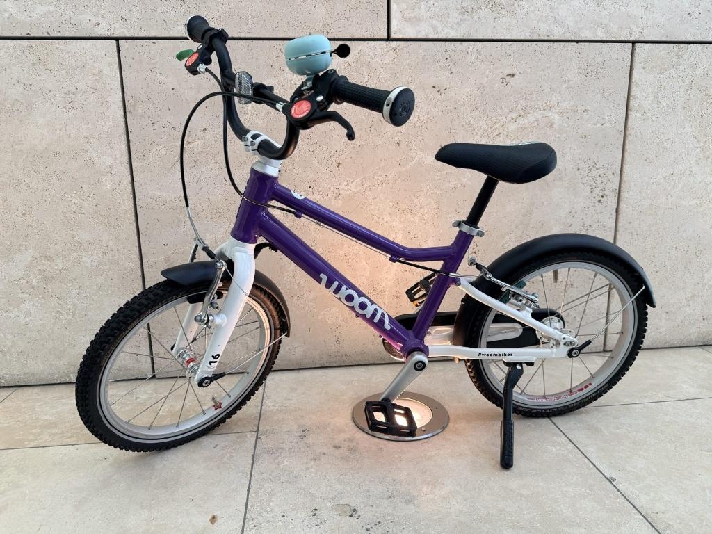 Woom 3 kinderfiets z.g.a.n. - Paars, Ophalen, 16 tot 20 inch, Velgrem, Zo goed als nieuw