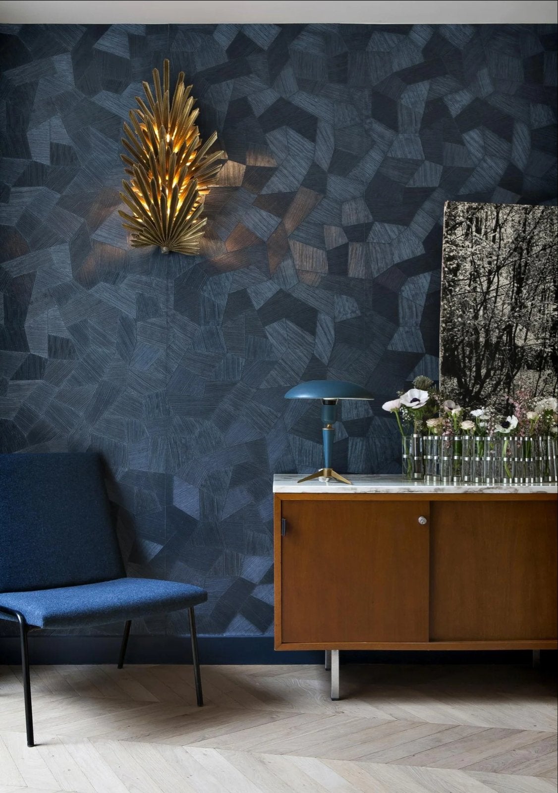 Arte Monsoon Facet Behang, Blauw, Arte, Geometrisch, Modern