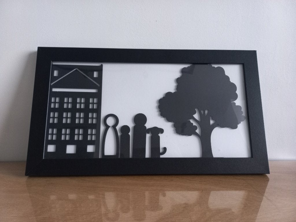 Fotolijst met Houten elementen (familie / gezin), Ophalen