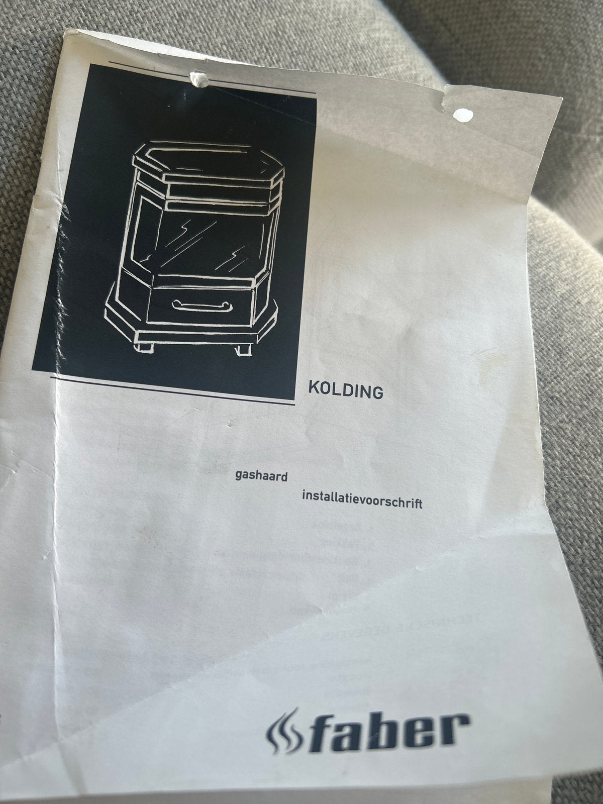 Faber Kolding Gaskachel met speksteen en instructieboekje, Ophalen of Verzenden, Gebruikt, Vrijstaande haard, Gashaard