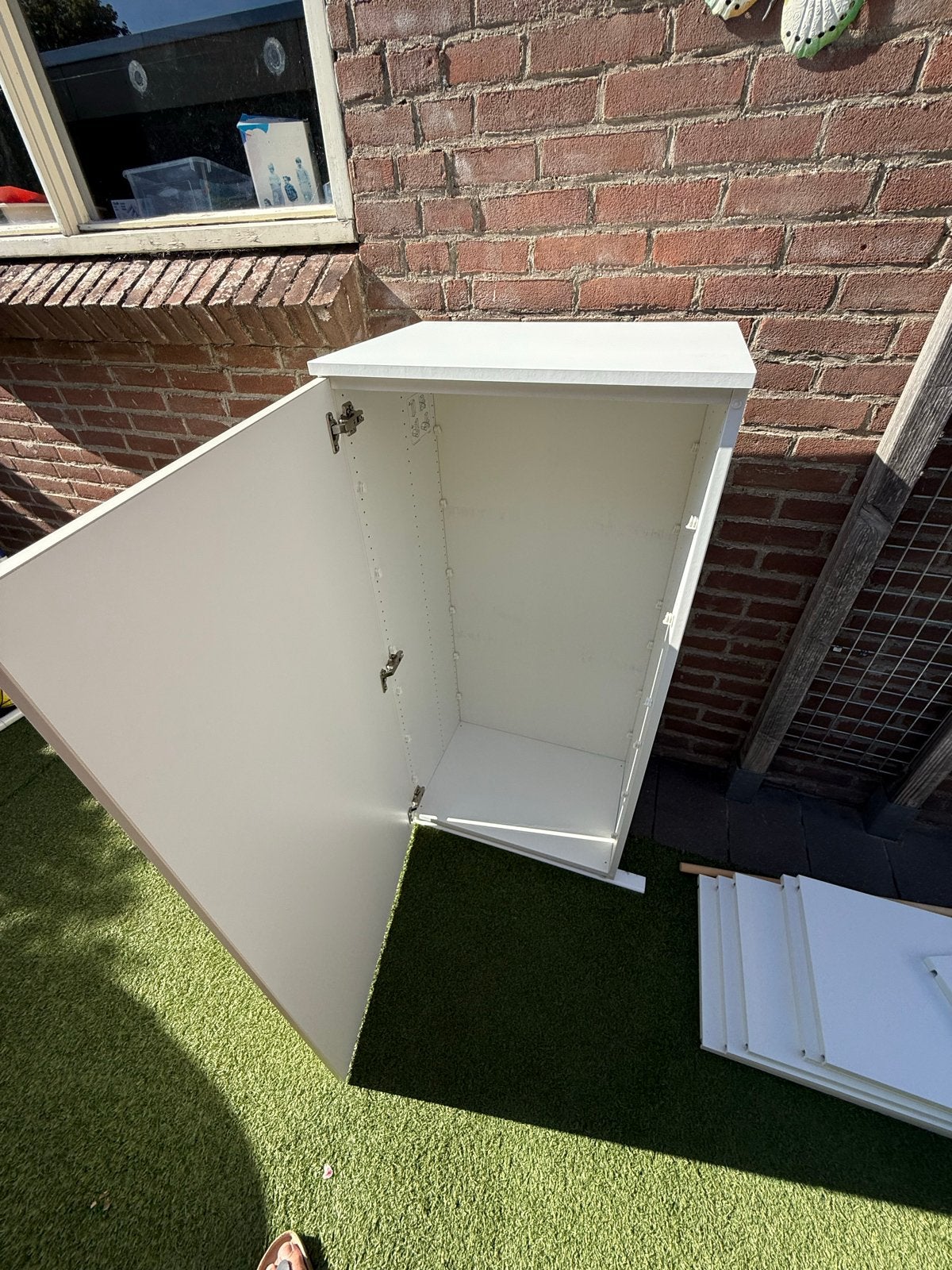 IKEA Platsa kast wit met beige deur en 6 legplanken, Ophalen, 100 tot 150 cm, 50 tot 100 cm, Zo goed als nieuw