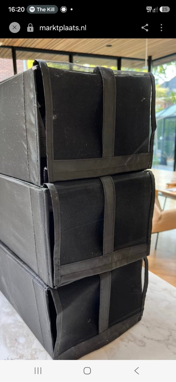 Ikea zwarte schoenopbergdozen (7 stuks), Ophalen, Modern, Textiel, Gebruikt