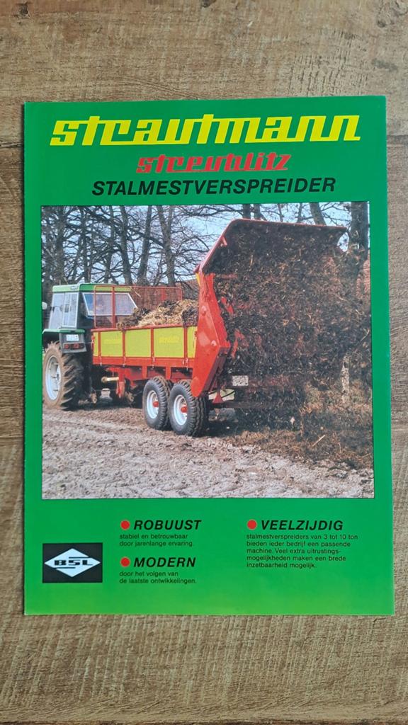 Folder STRAUTMANN LADEBLITZ stalmestverspreider, mestbreker, Ophalen of Verzenden, Zo goed als nieuw, Folder