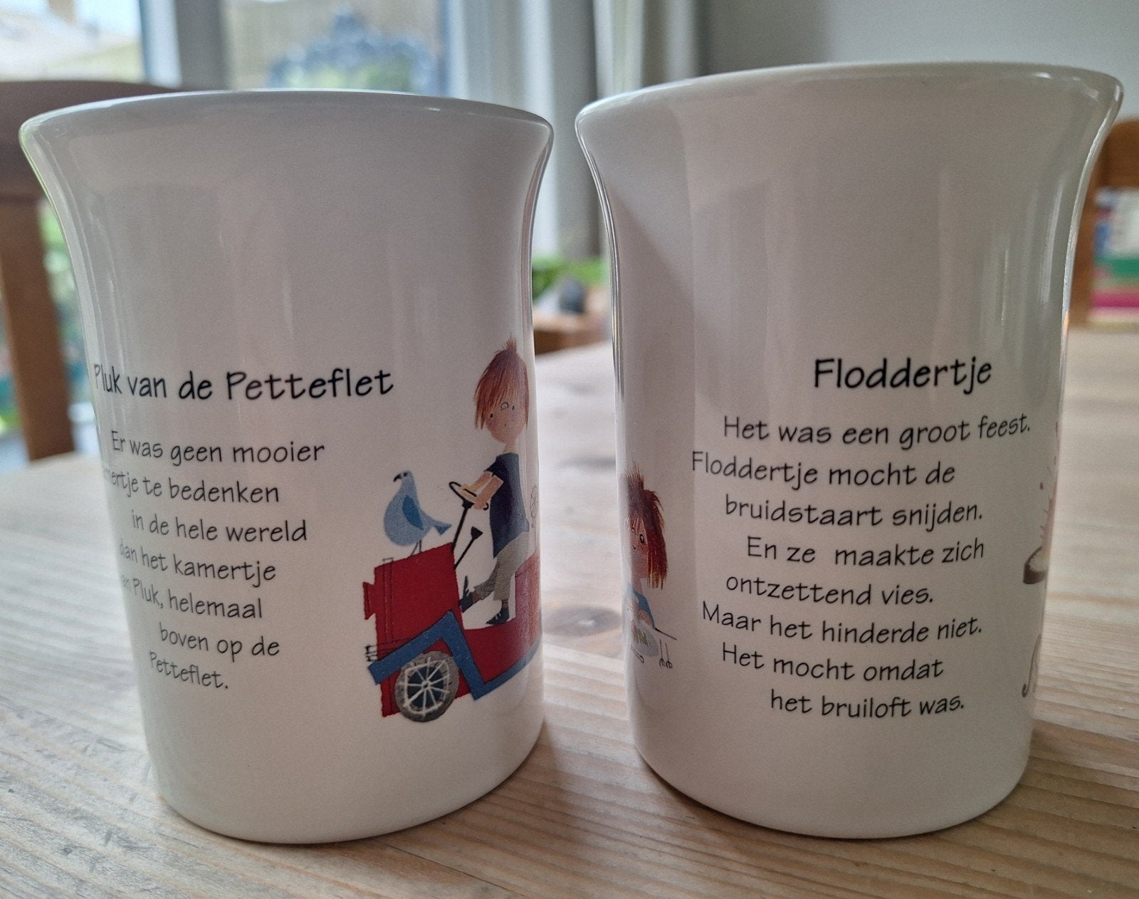 Pluk van de Petteflet en Floddertje mokken - Staffordshire, Gebruikt, Overige merken, Keramiek, Vintage