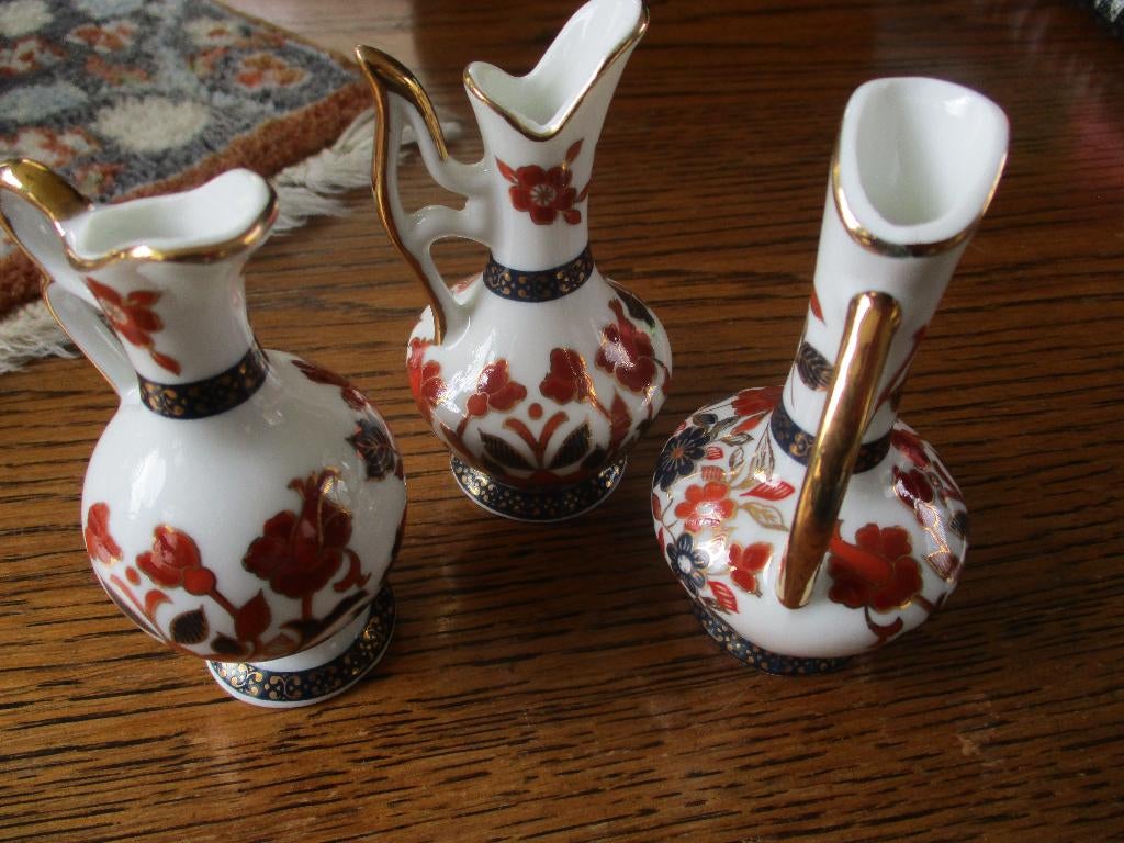 3 imari vazen porselein puntgaaf antiek fraai, Ophalen of Verzenden