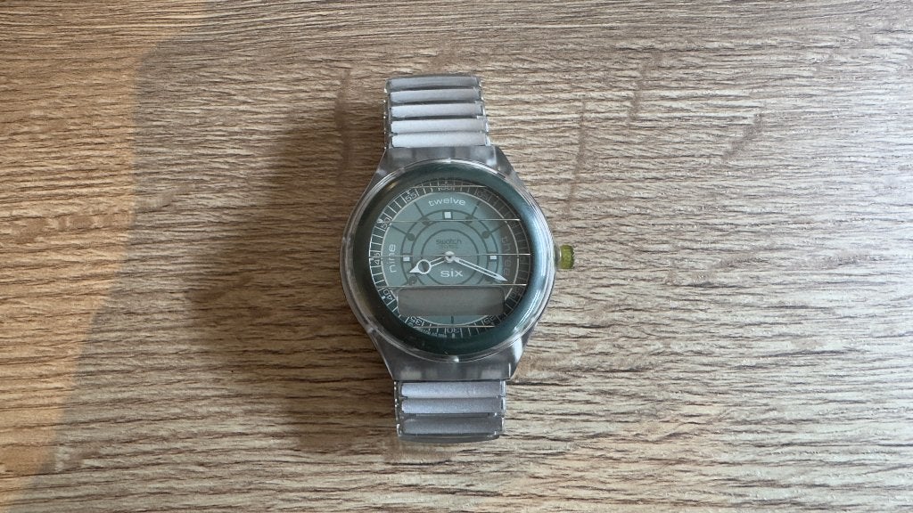 Swatch the beep pager horloge (1994) vintage, Kunststof, Gebruikt, Polshorloge, Swatch