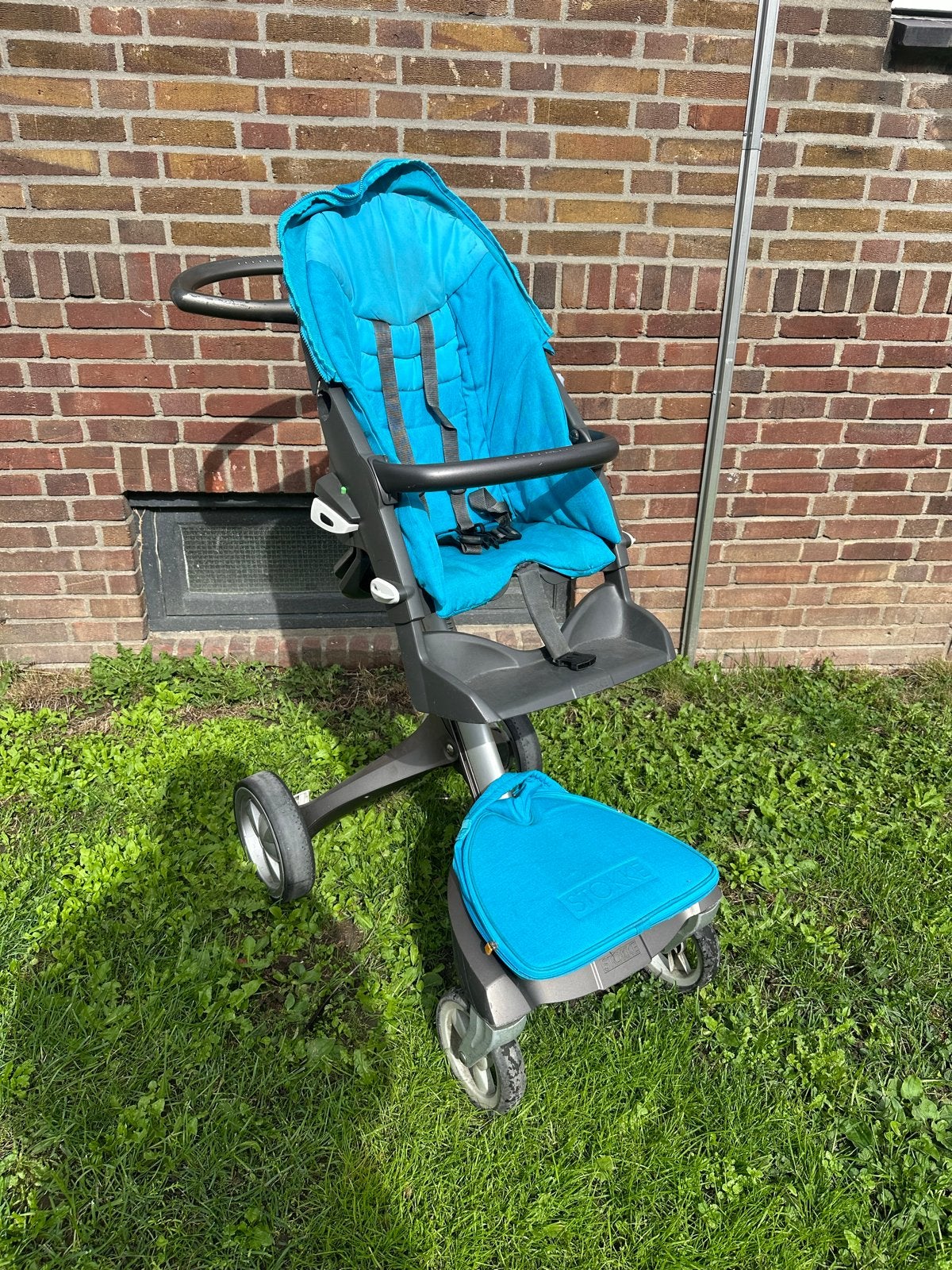 Stokke Xplory kinderwagen - Blauw, Gebruikt, Kinderwagen, Overige merken, Verstelbare duwstang