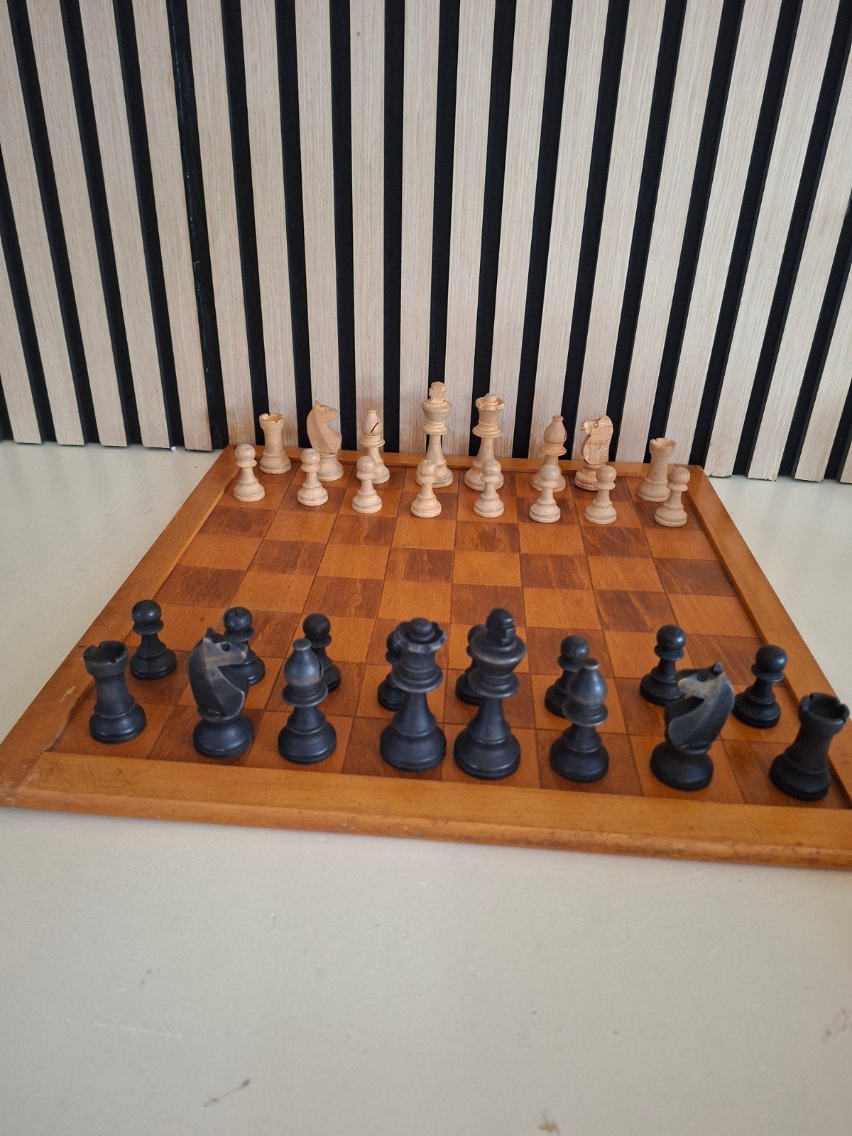 Staunton schaakspel  - king 9 cm, Ophalen of Verzenden, Gebruikt