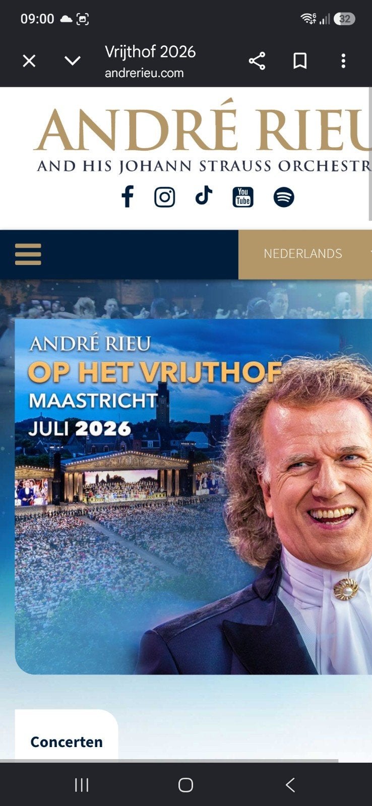 Tickets voor Andre Rieu op het vrijthof 17 juli 2026 vak B3, Twee personen