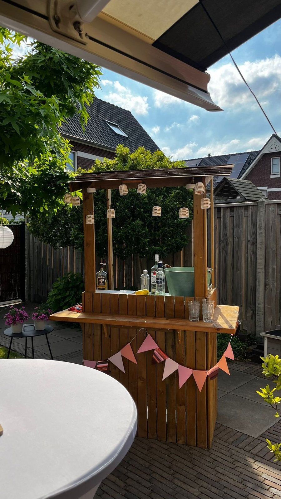 Houten buitenbar voor tuin of evenementen, Huis en Inrichting, Barren, Ophalen, Gebruikt