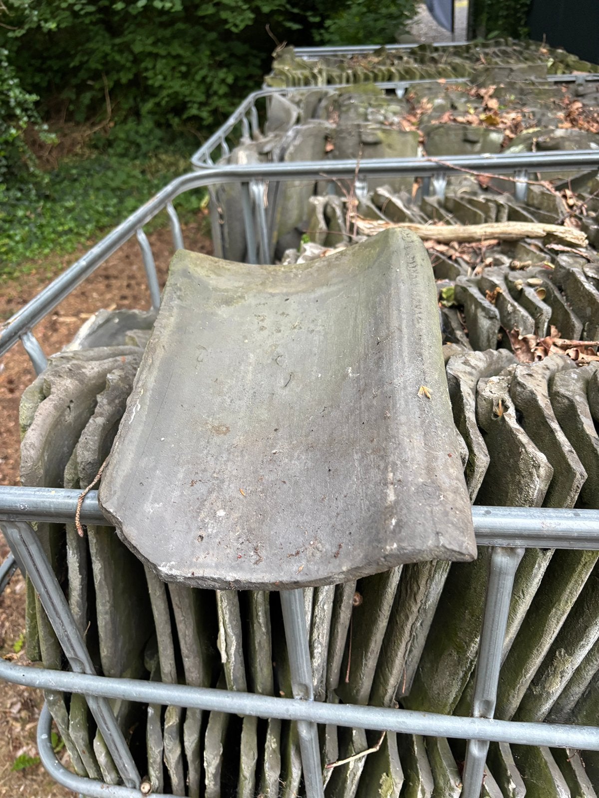 Oude holle pannen monumentaal, Ophalen, Gebruikt, Steen of Klei, Blauw
