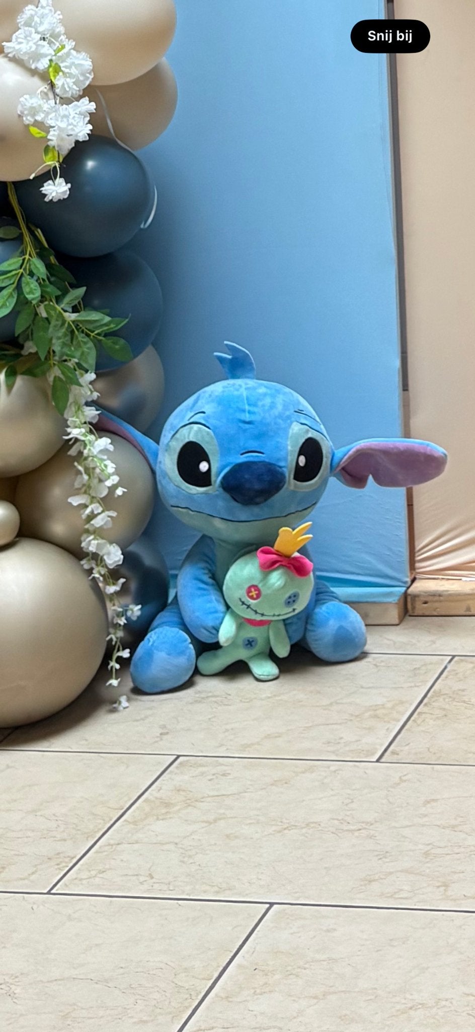 Stitch knuffel XL 60cm - Zo goed als nieuw, Disney, Overige typen, Blauw, Ophalen of Verzenden