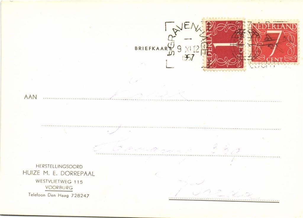 Herstellingsoord Huize M.E. Dorrepaal, Voorburg - briefkaart, Ophalen of Verzenden, Briefkaart
