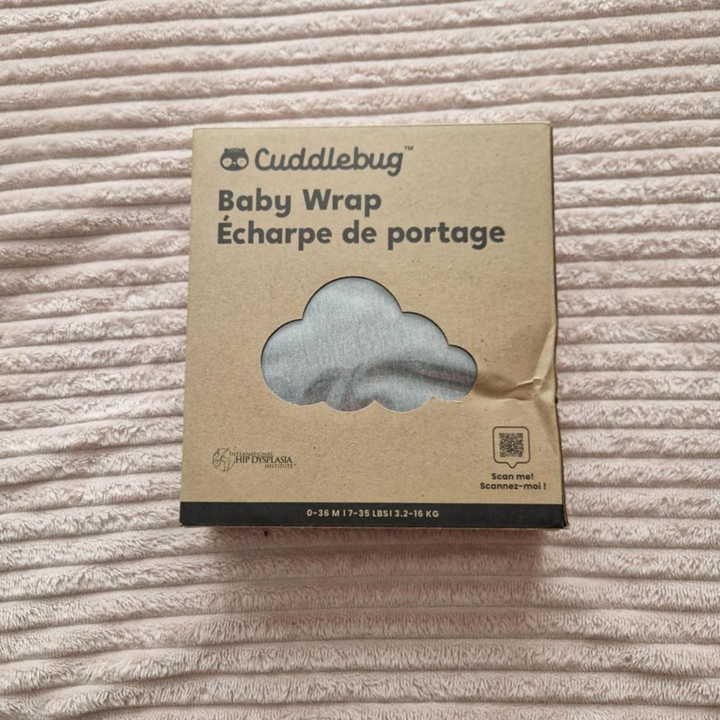 Cuddlebug Baby Wrap Draagdoek - Grijs (Nieuw), Overige merken, Draagdoek, Nieuw, Ophalen of Verzenden