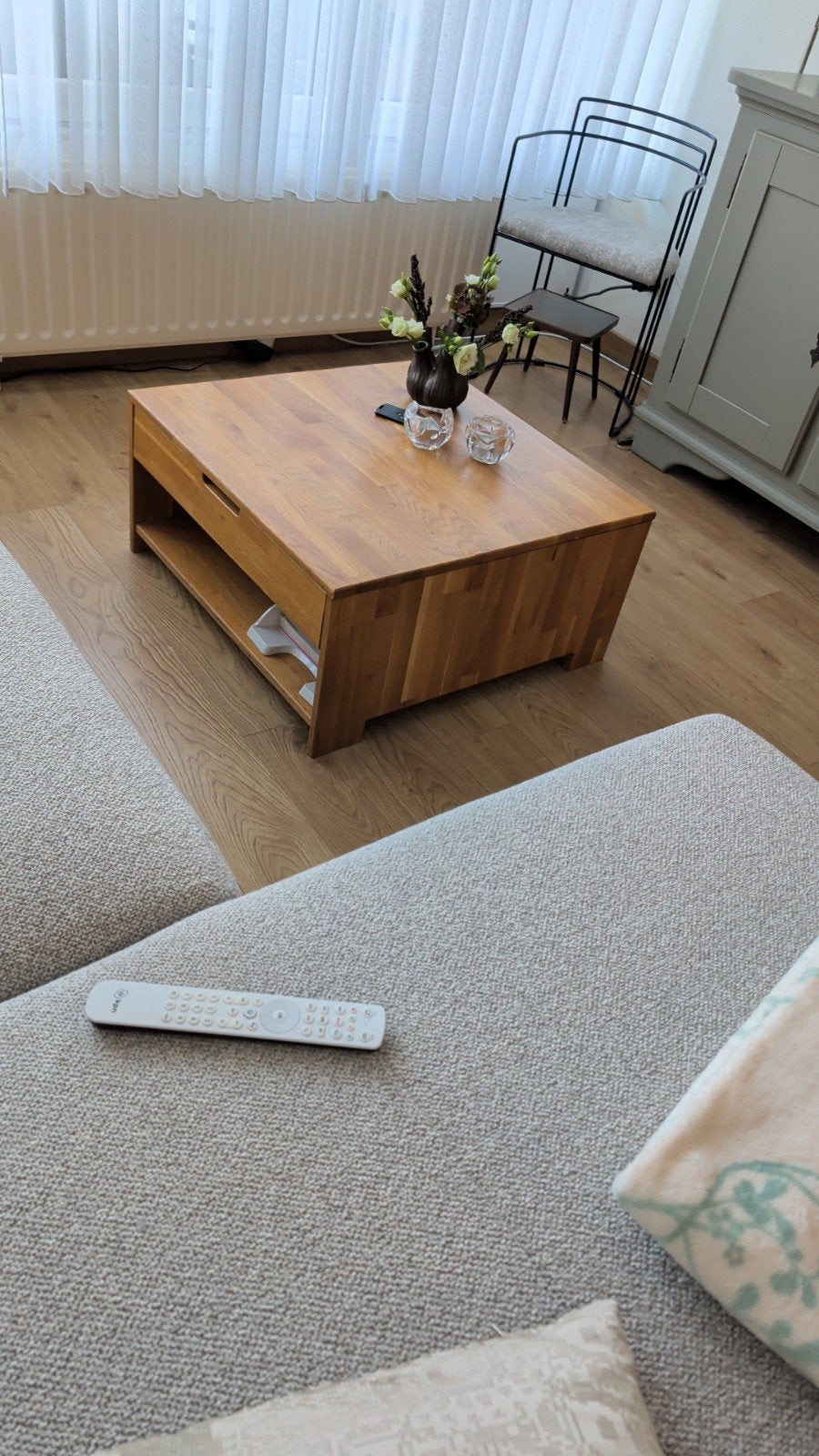 houten salontafel met lade  70x70, Huis en Inrichting, Ophalen, Gebruikt, 50 tot 100 cm, Modern, Scandinavisch