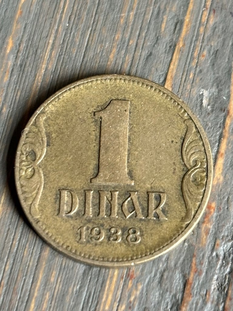 1 Dinar 1938 Joegoslavie, Ophalen of Verzenden, Joegoslavië, Losse munt