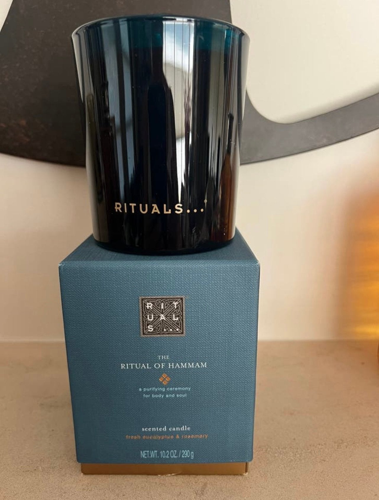 Rituals Hammam geurkaars 290 gram met tekst! 💙🤩 Nieuw!, Ophalen of Verzenden, Nieuw