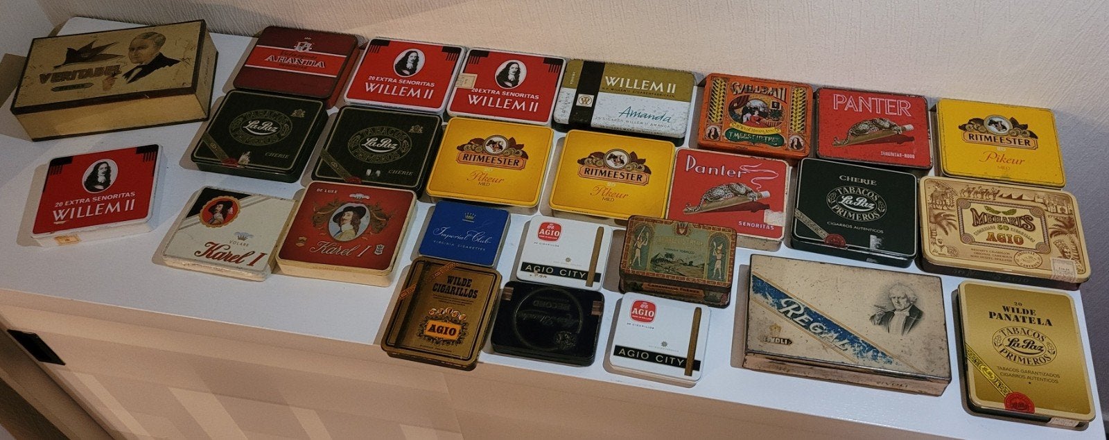 Collectie van 26 vintage sigaren- en sigarettendoosjes, Verzamelen, Ophalen of Verzenden, Gebruikt, Overige