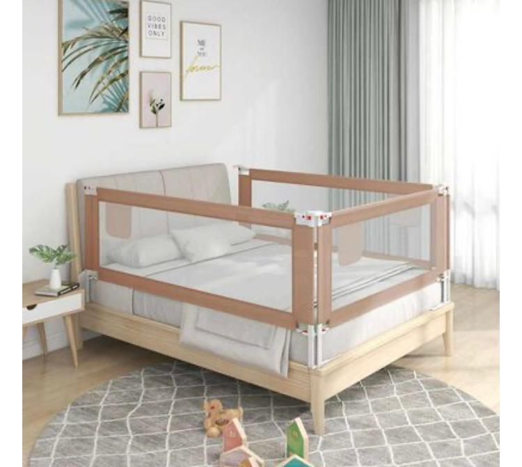 Nieuw! Hoog bedhekje peuter 180 cm taupe beige, veilig hekje, Ophalen of Verzenden, Nieuw, Minder dan 140 cm, Minder dan 70 cm