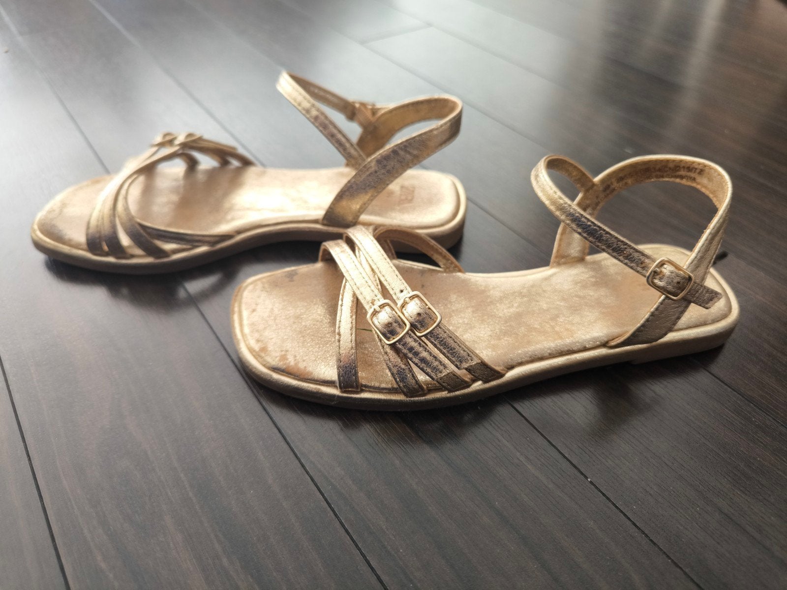 Gouden Zara sandalen maat 34, Gebruikt, Meisje, Overige typen, Ophalen of Verzenden