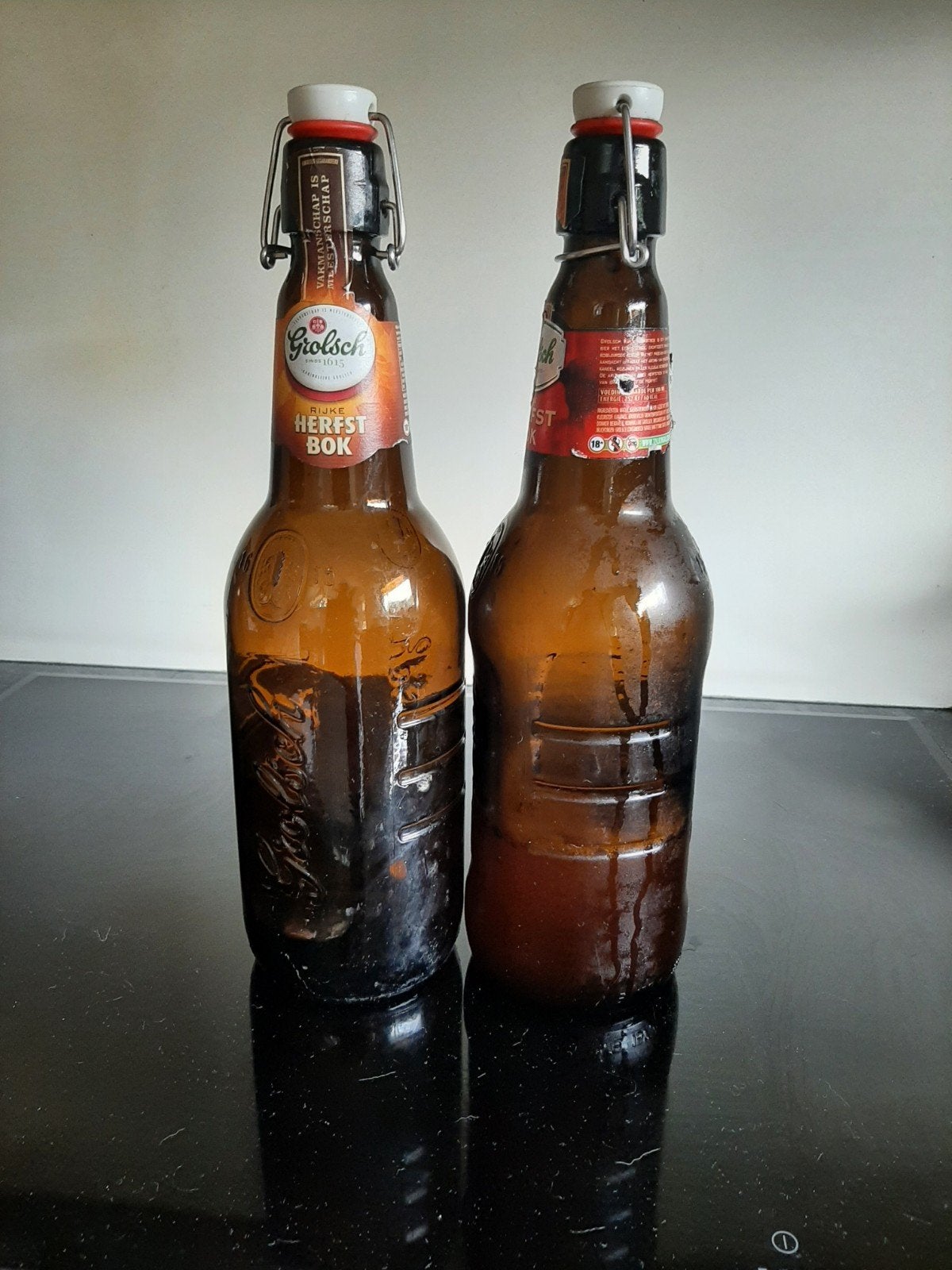 Grolsch Herfstbok - Twee lege flessen, Ophalen, Nieuw