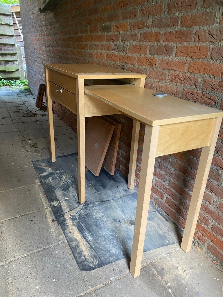 Houten Computertafeltje bureautje uitschuifbaar, Computers en Software, Ophalen, Gebruikt
