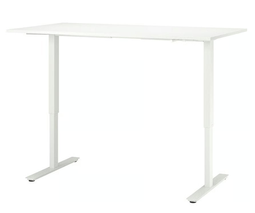 IKEA TROTTEN zit/sta bureau – Wit – 160 x 80 cm, Ophalen, Zit-sta bureau, 160 cm, Spaanplaat of MDF