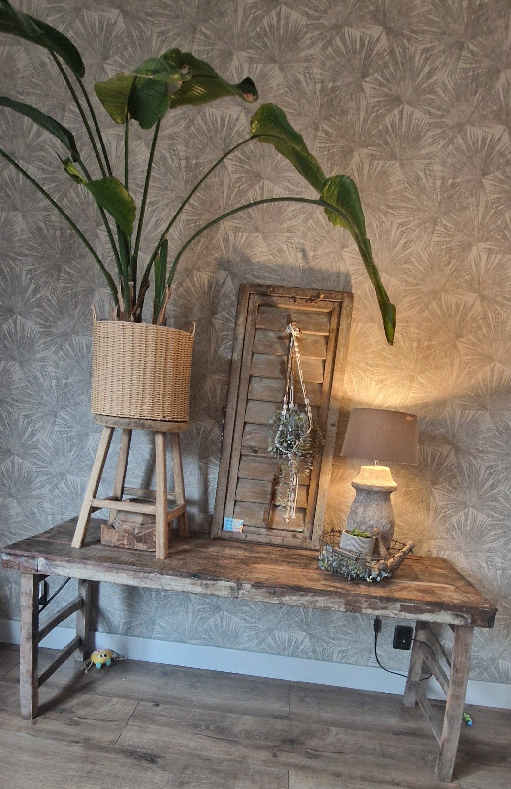 Oude houten markttafel - L173.5cm x B59cm x H71cm, Huis en Inrichting, Gebruikt, Rustiek, Vintage, Industrieel, 150 tot 200 cm