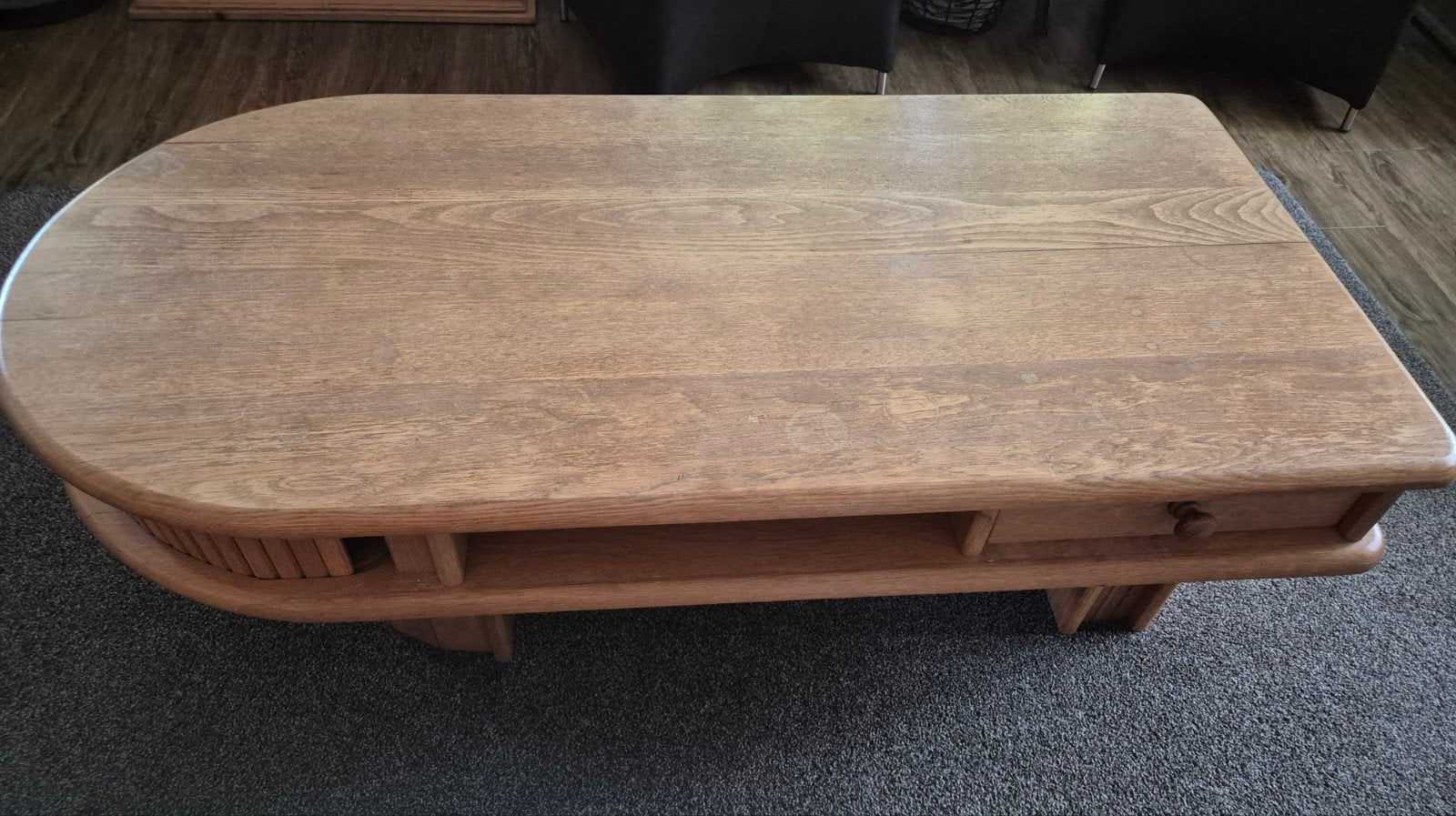 Licht eiken solide salontafel, Huis en Inrichting, Tafels | Salontafels, Ophalen, Gebruikt, 100 tot 150 cm, 50 tot 100 cm