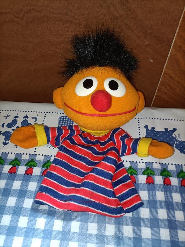Ernie handpop vintage Tyco 28 cm uit 1987, Ophalen of Verzenden, Zo goed als nieuw, Overige typen