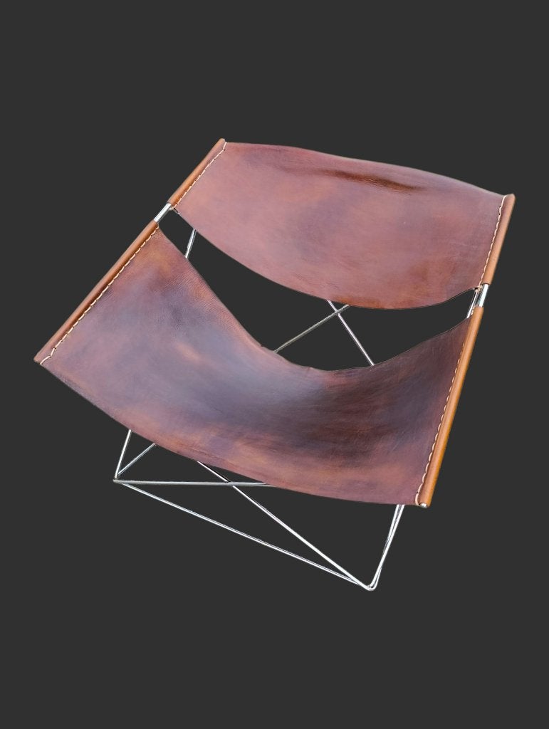 Pierre Paulin f675 Artifort Cognac leather leder Lounge 60s, Huis en Inrichting, Fauteuils, Gebruikt, Minder dan 75 cm, Ophalen of Verzenden