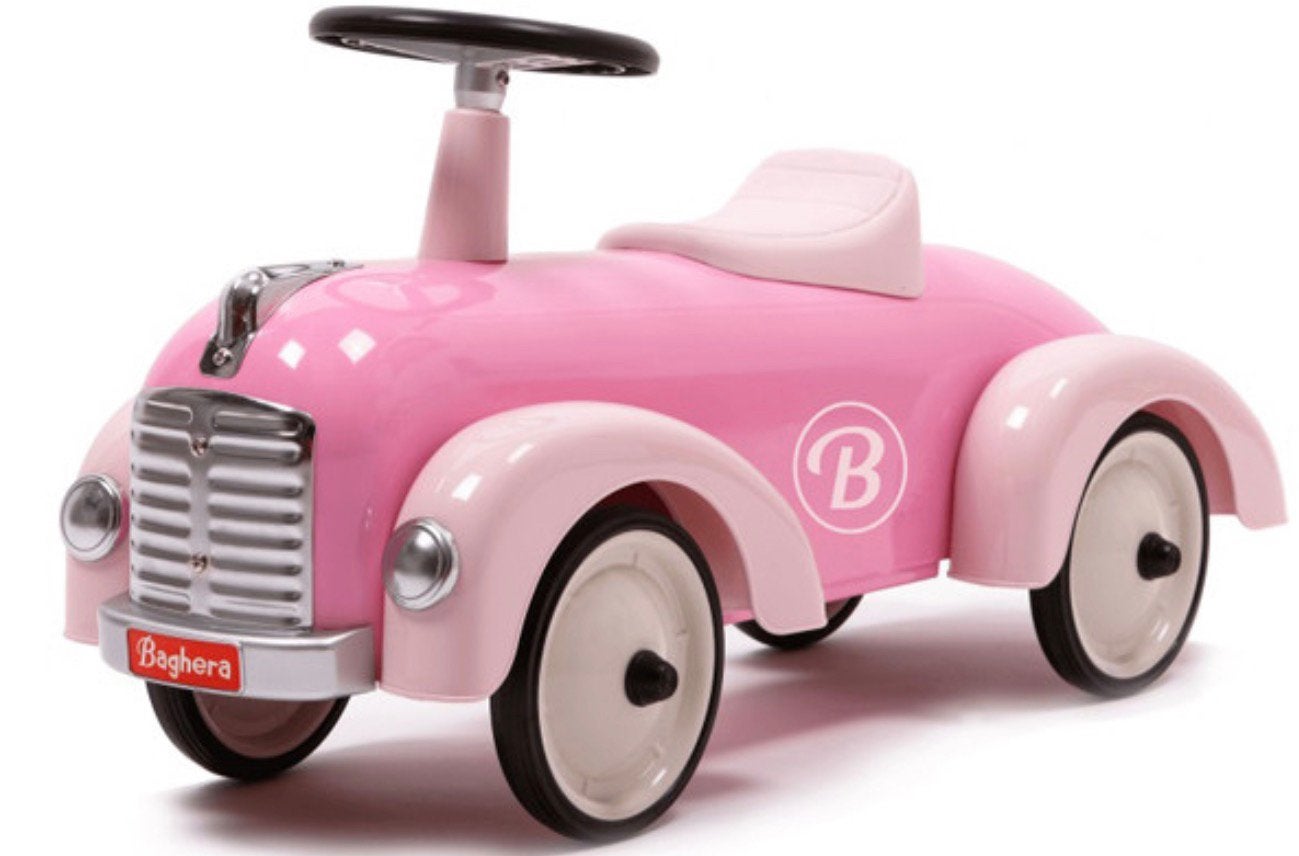 ⁠Baghera Retro Loopauto Roze (Kunststof), Ophalen of Verzenden, Zo goed als nieuw