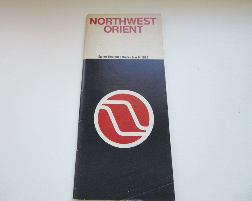 Northwest Orient timetable 1985, Verzenden, Gebruikt, Overige typen