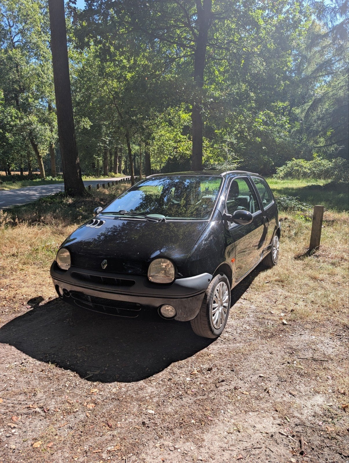 Renault Twingo 1.2 2002 Zwart met UNIEKE km stand, Voorwielaandrijving, 600 kg, 4 cilinders, Zwart