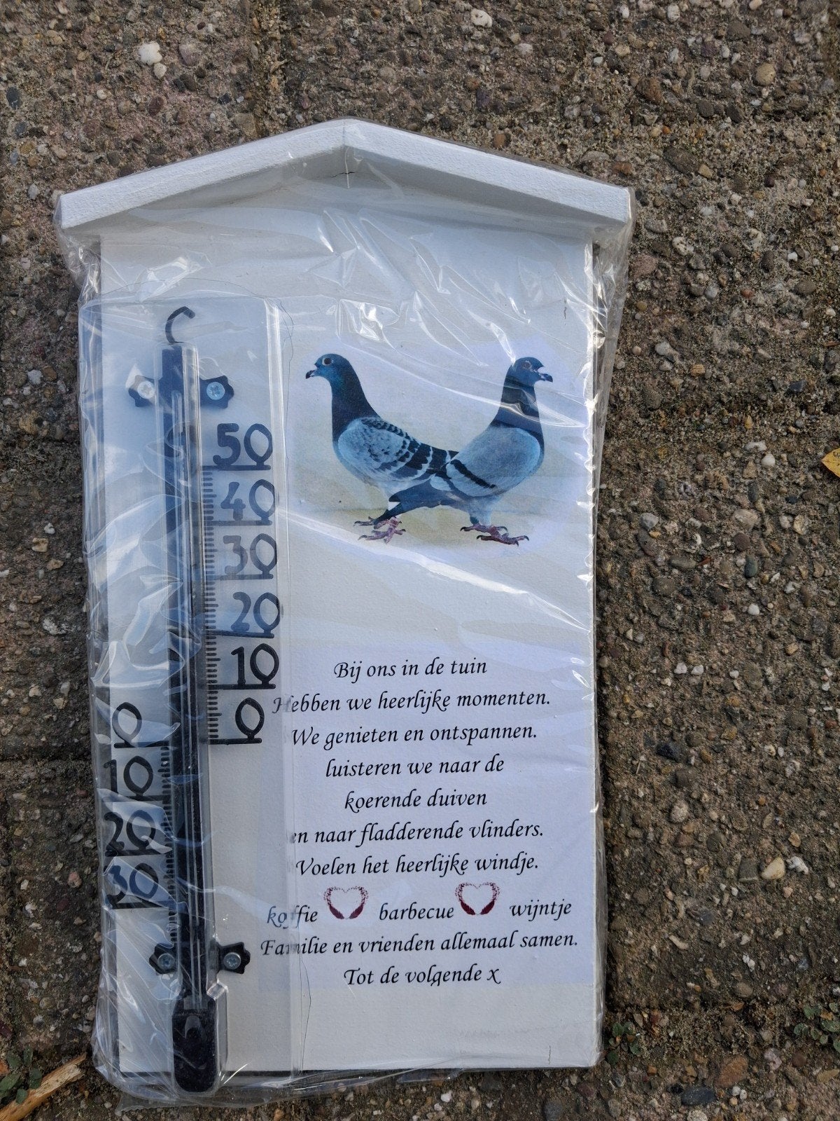 Decoratieve thermometer met duivenprint - Nieuw, Kunststof, Nieuw, Ophalen of Verzenden, Overige merken