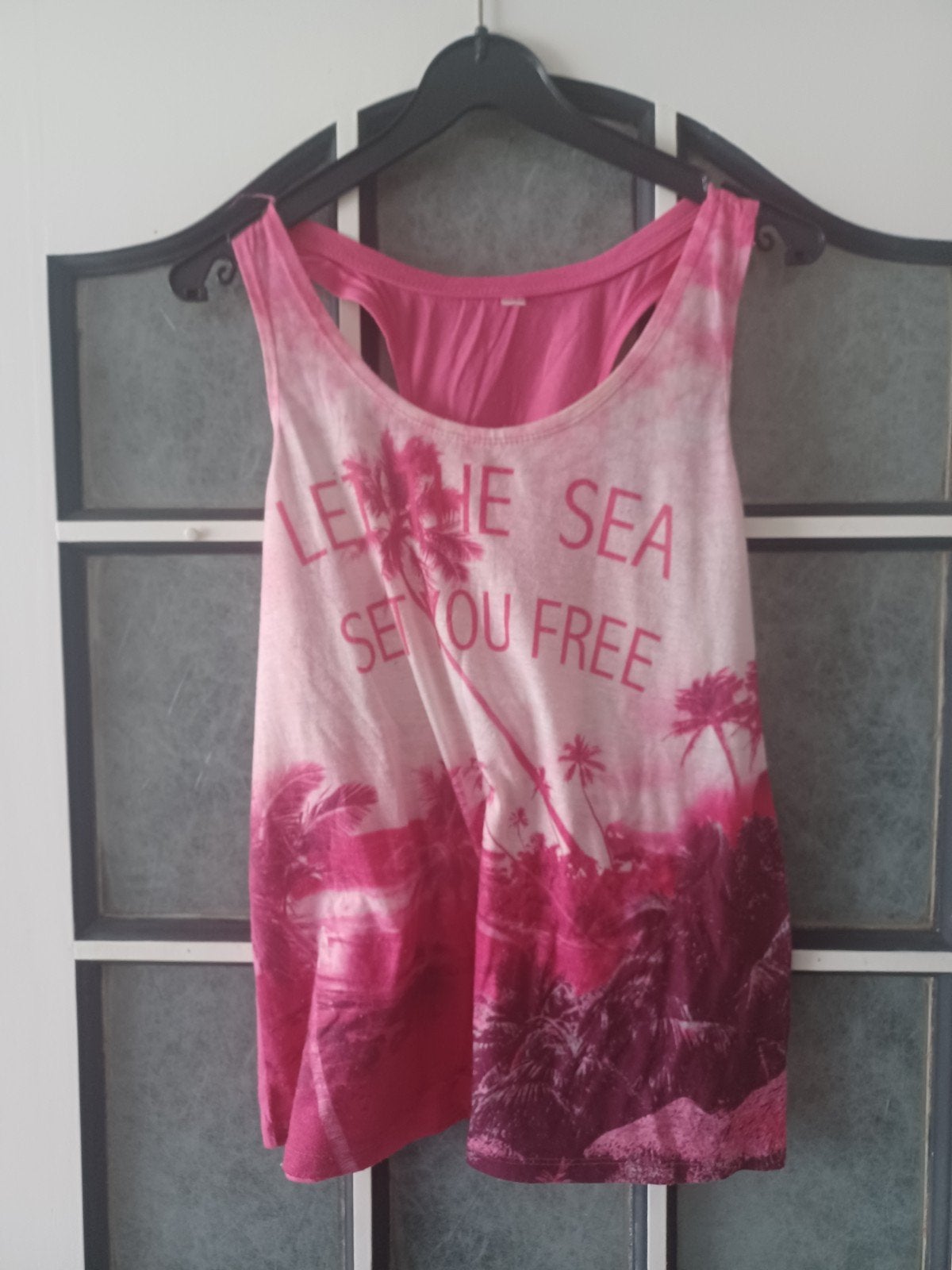 Roze met lichtroze top, maat 42, Maat 42/44 (L), Ophalen of Verzenden, Zo goed als nieuw, Korte mouw