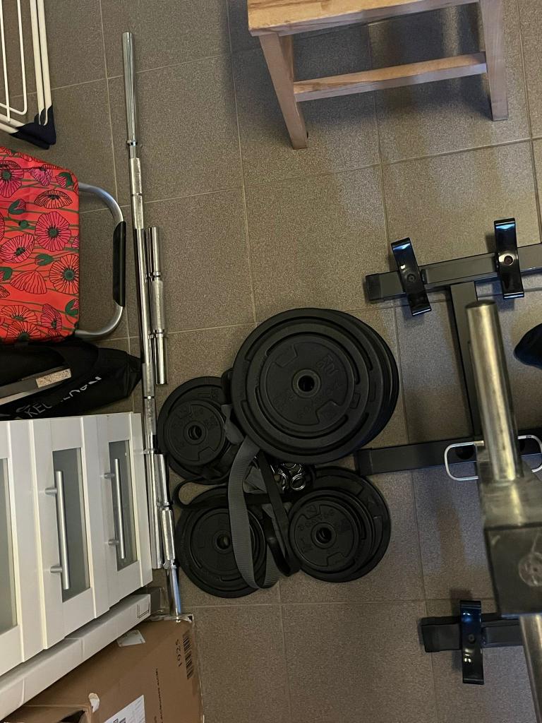 gewichten set, Sport en Fitness, Fitnessmaterialen, Ophalen, Gebruikt, Armen, Dumbbell