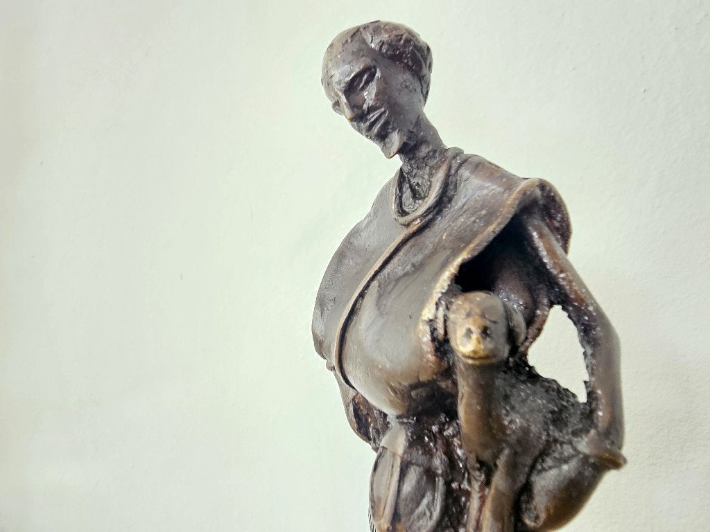 Bronzen beeldje "De Herder van de Sahel", Minder dan 20 cm, Ophalen of Verzenden, Brons, Scène