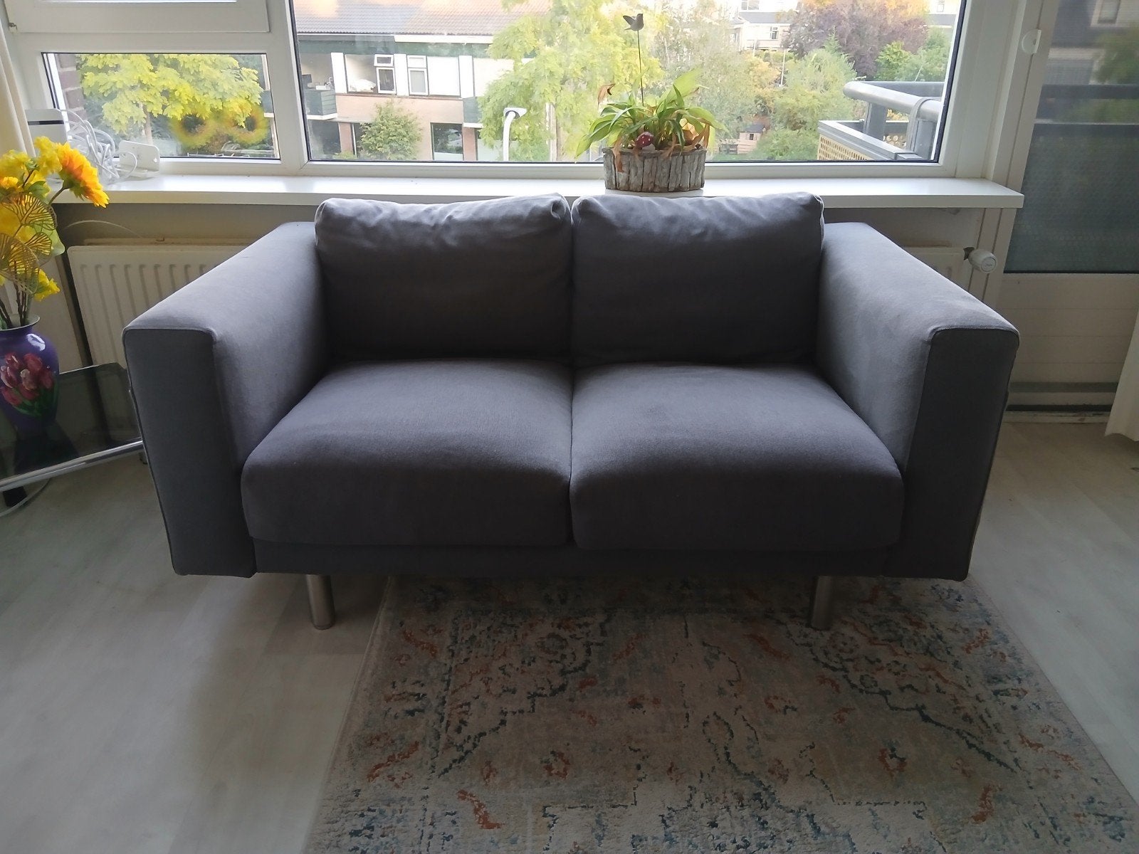 Comfortabele grijze Ikea tweezitsbank, Ophalen, Gebruikt, 150 tot 200 cm, Tweepersoons