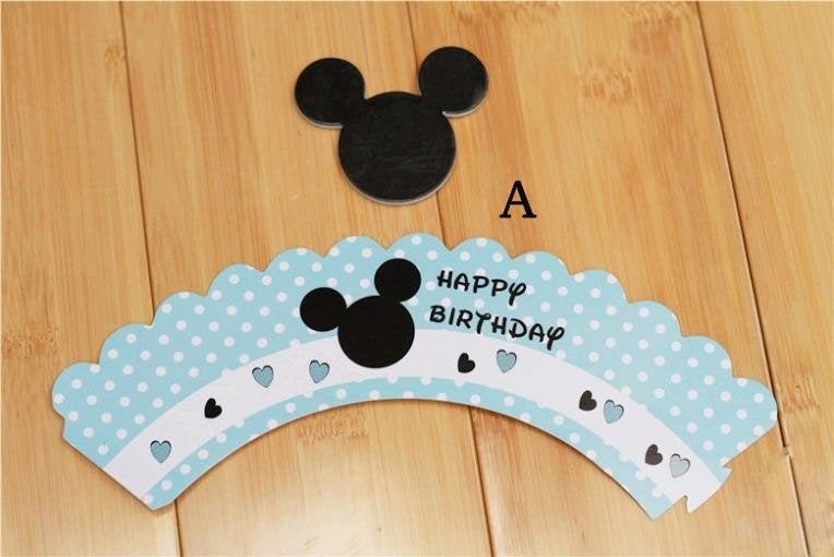 Diverse MICKEY MOUSE Cupcakehouders&toppers pak/24 st, Verzenden, Nieuw, Cupcakes, Versiering