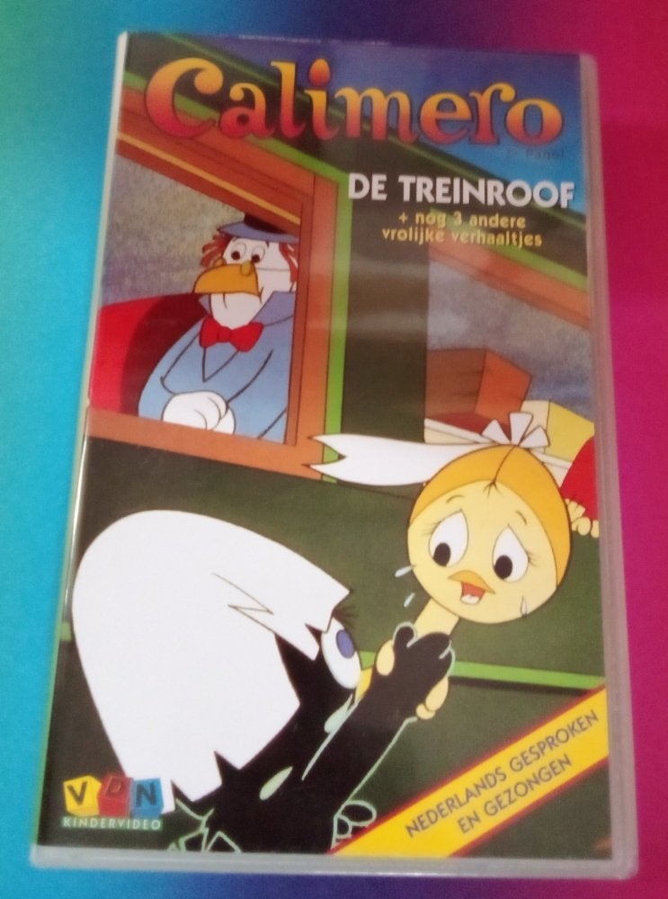 VHS - Calimero - de treinroof - Koopvideo, Tekenfilm, Verzenden, Alle leeftijden, Nederlands