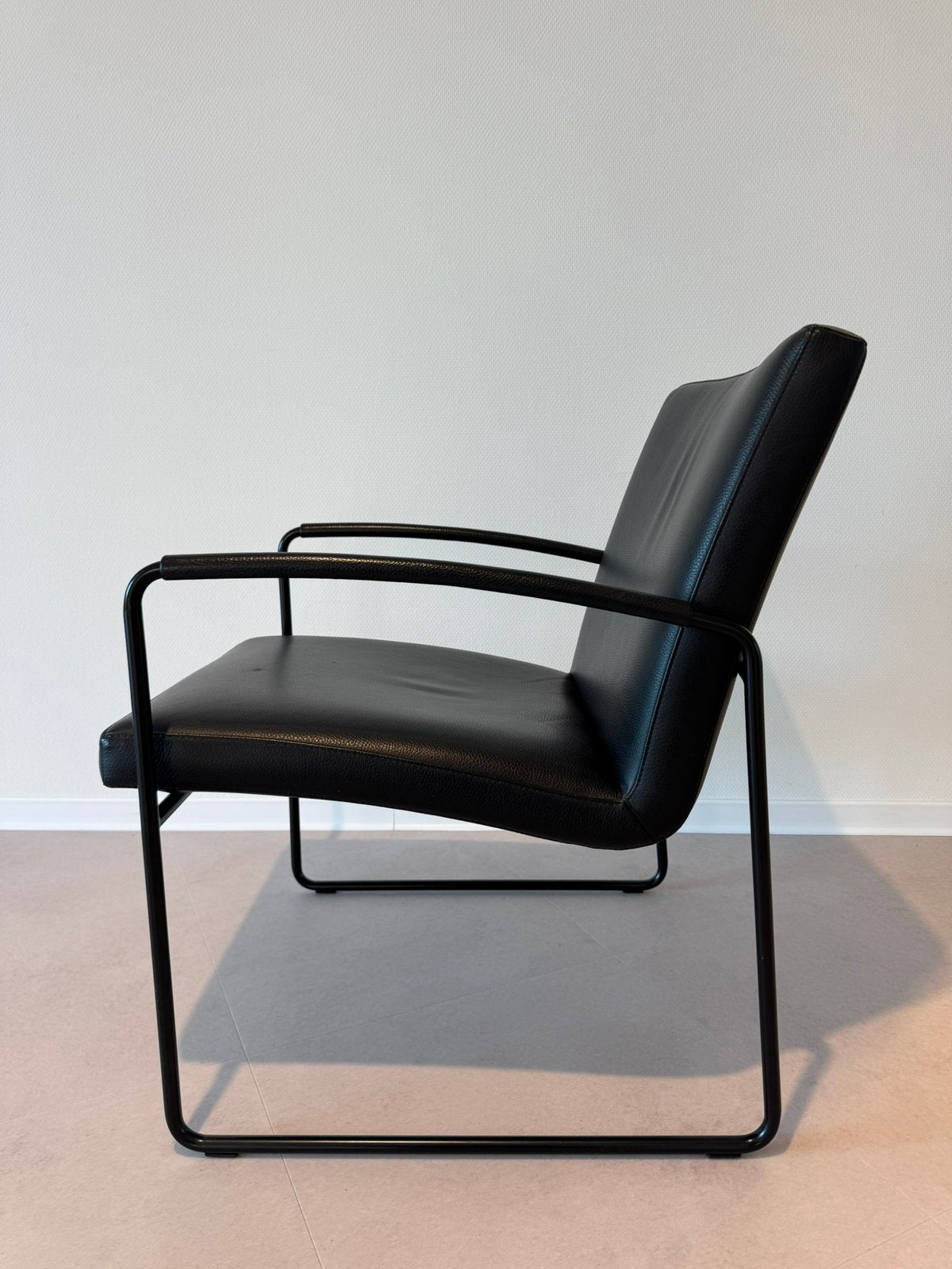 Leolux zwart lederen fauteuils 2 stuks, Twee, Zwart, Ophalen of Verzenden, Zo goed als nieuw