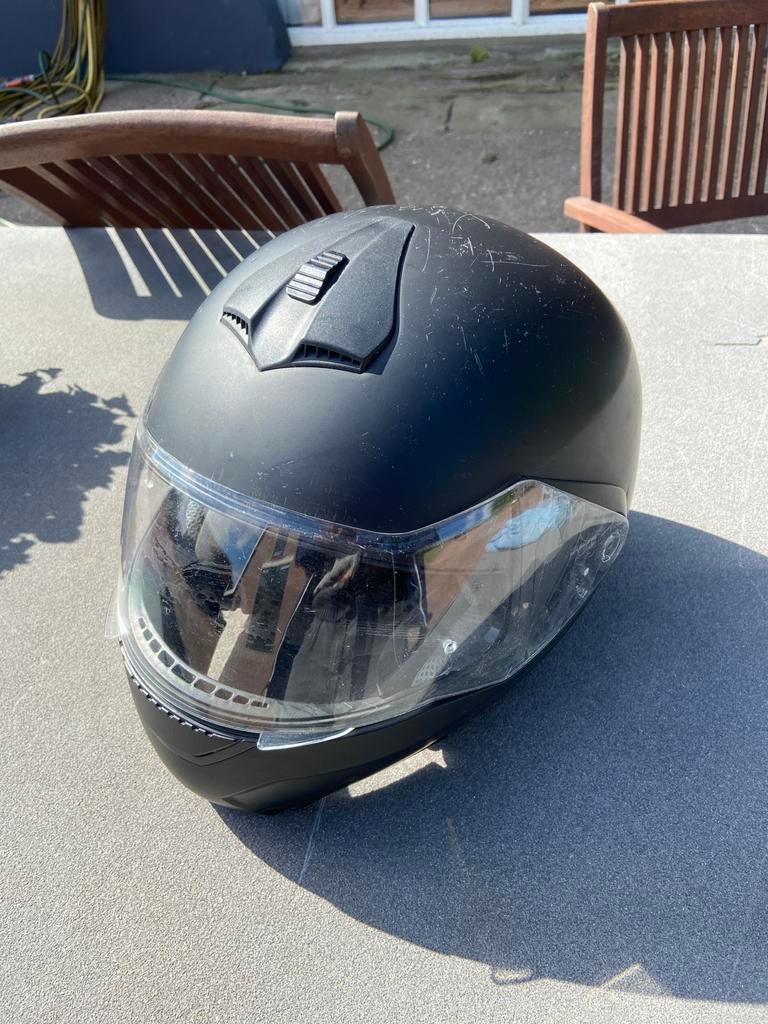 Zwarte motorhelm met nieuw vizier en Pinlock, Ophalen of Verzenden, Tweedehands, Integraalhelm, Heren