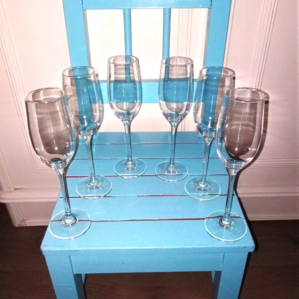 Champagne glazen Rona Estrella set van 6 stuks, Ophalen, Glas of Glazen, Overige stijlen, Glas