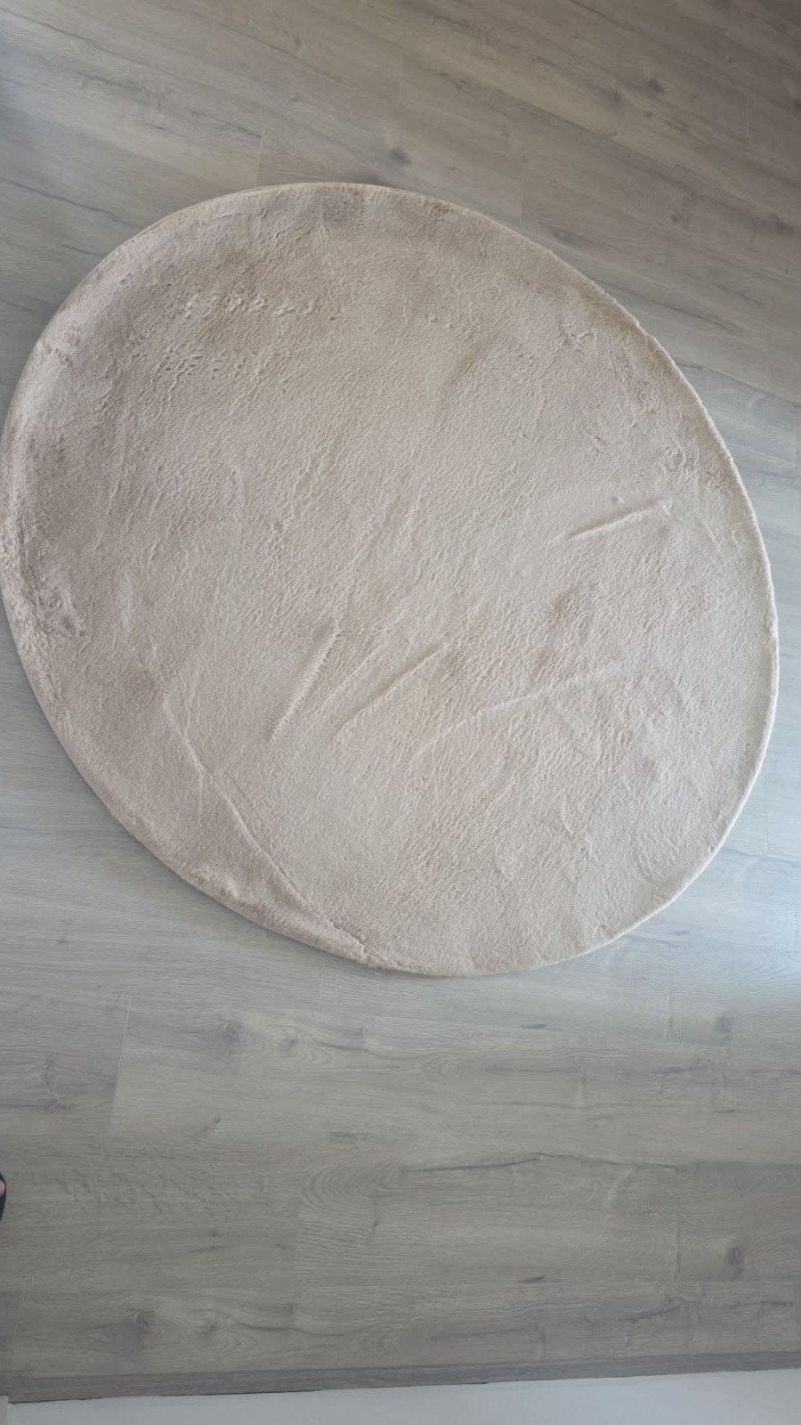 Rond vloerkleed, beige, zacht en comfortabel, Ophalen, Beige, 150 tot 200 cm, Rond