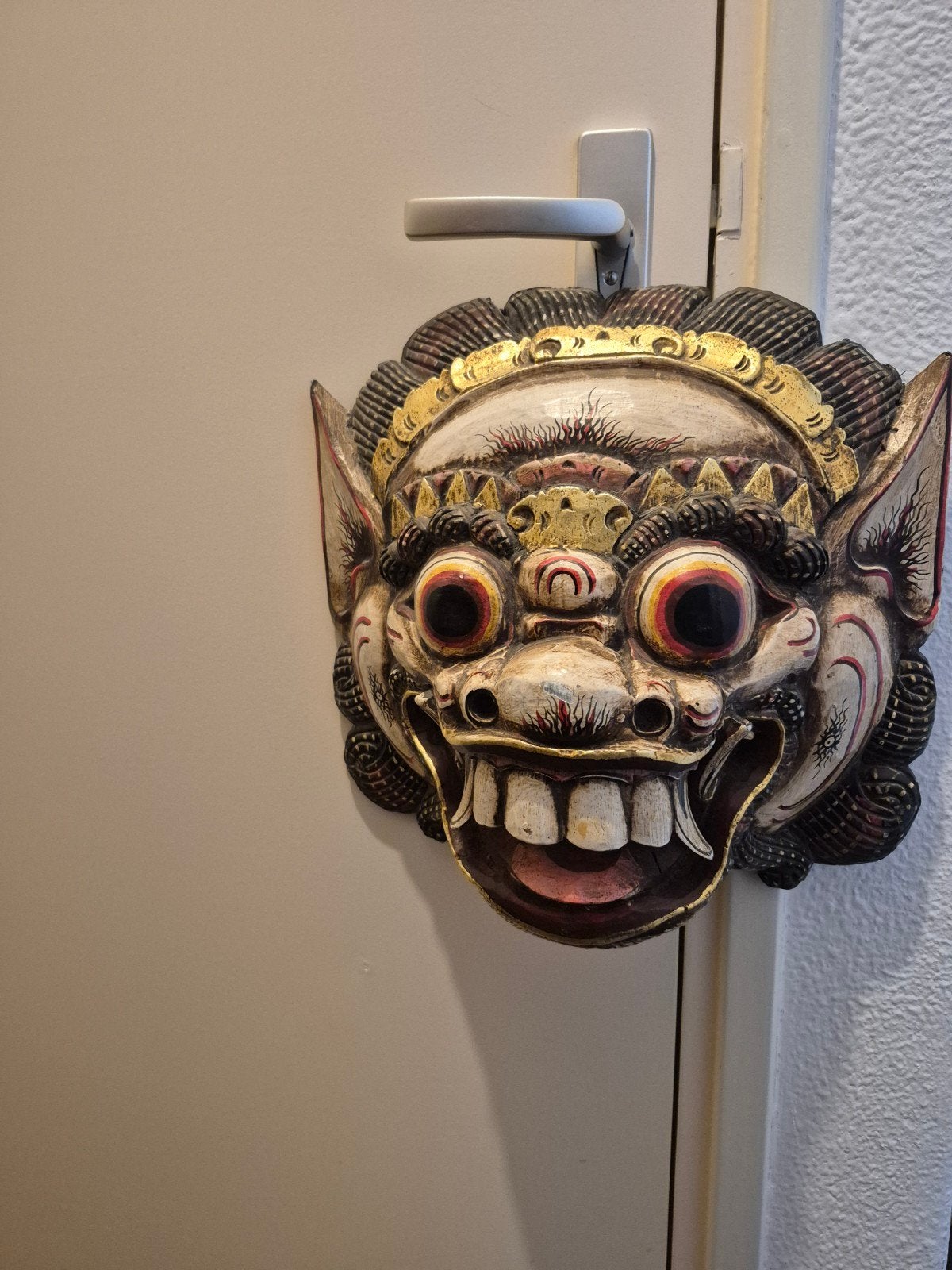 Balinese Raksasa Tempelbewaker Masker - Houtsnijwerk, Antiek en Kunst, Ophalen, Masker, Handgemaakt, Hout