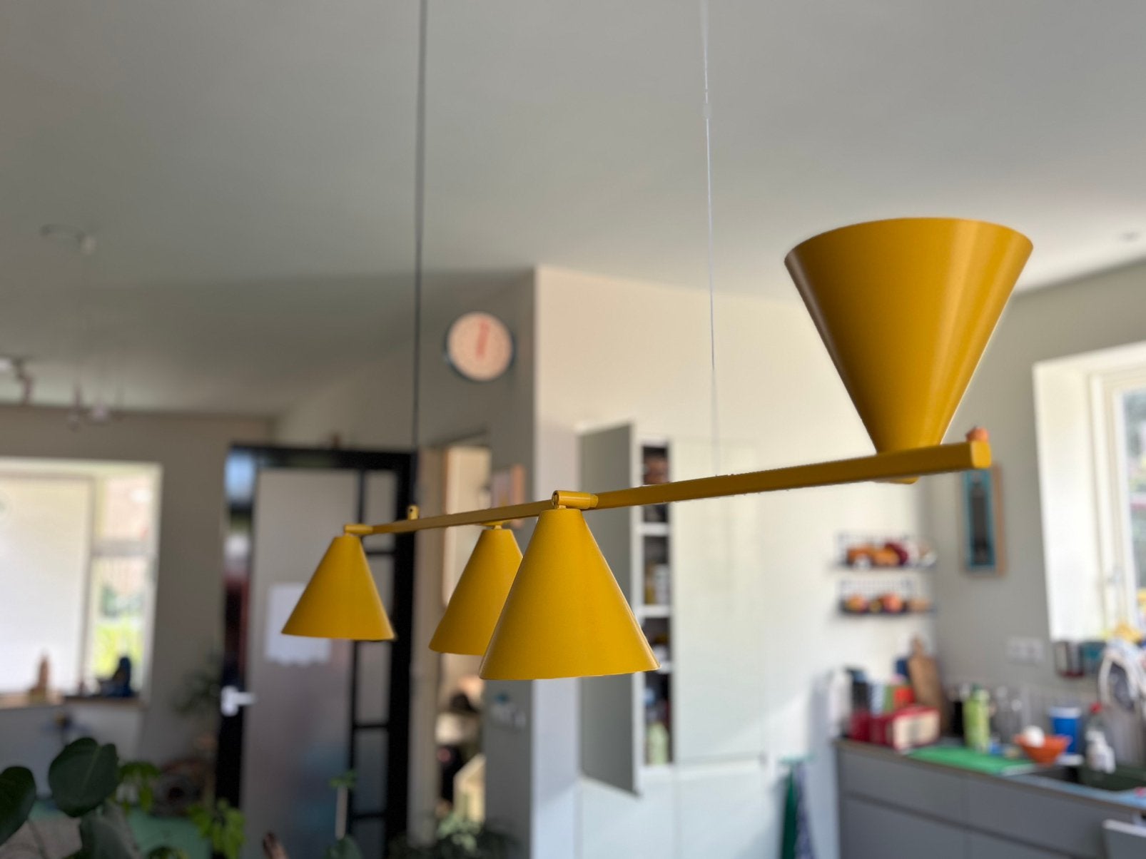 Moderne Formal 4 Mustard hanglamp oker geel - goede staat, Ophalen, Modern design, Gebruikt, Overige materialen