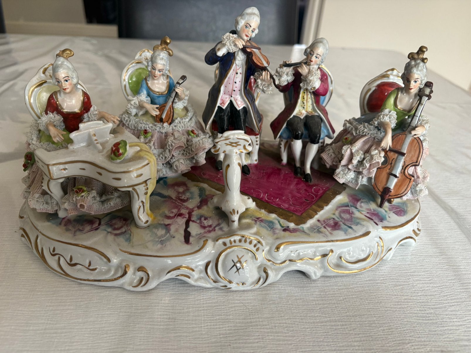 Antiek Duits porseleinen muziekgezelschap, Antiek en Kunst, Antiek | Porselein, Ophalen of Verzenden
