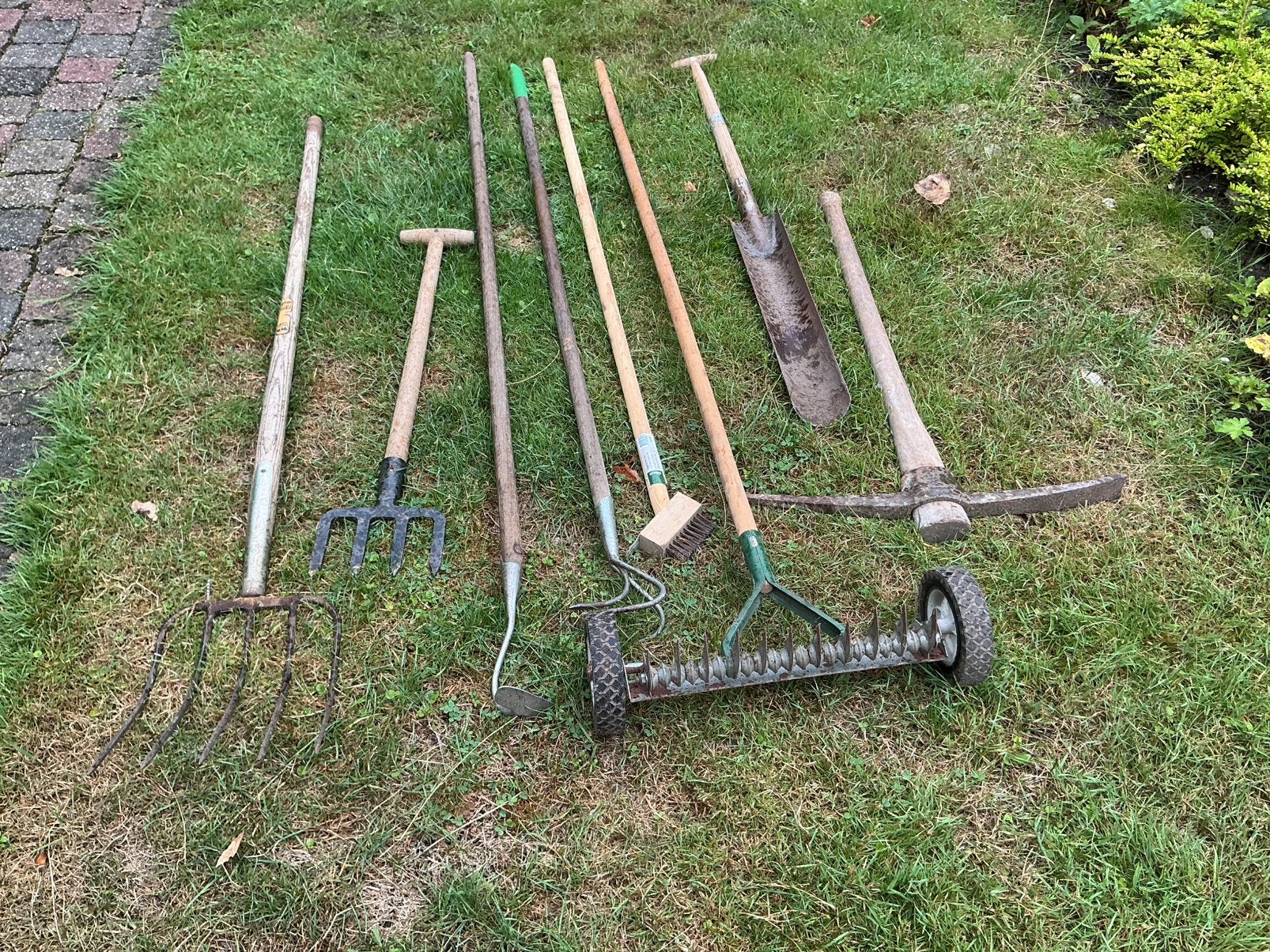 Set tuingereedschap 8 stuks, Tuin en Terras, Hand-tuingereedschap, Ophalen, Gebruikt, Spade