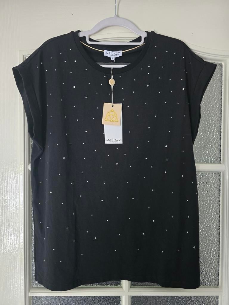 Nieuw shirt maicazz glitter zwart L, Ophalen of Verzenden, Nieuw, Zwart, Korte mouw